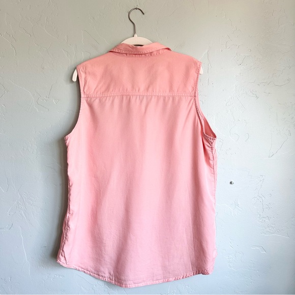 ecothreads | Women’s Light Pink Sleeveless Button Down Collared Top‎ Size XL EUC - Picture 2 of 5